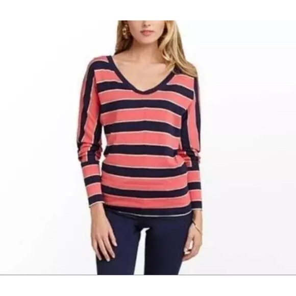 NWT Lilly Pulitzer Womens Autumn Sweater  Gold Metallic Stripe Lagoon Green - Picture 6 of 7